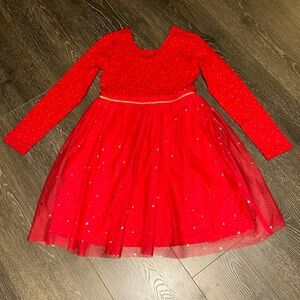 Hanna Anderson holiday tulle sparkle dress, size 8 ✨❤️